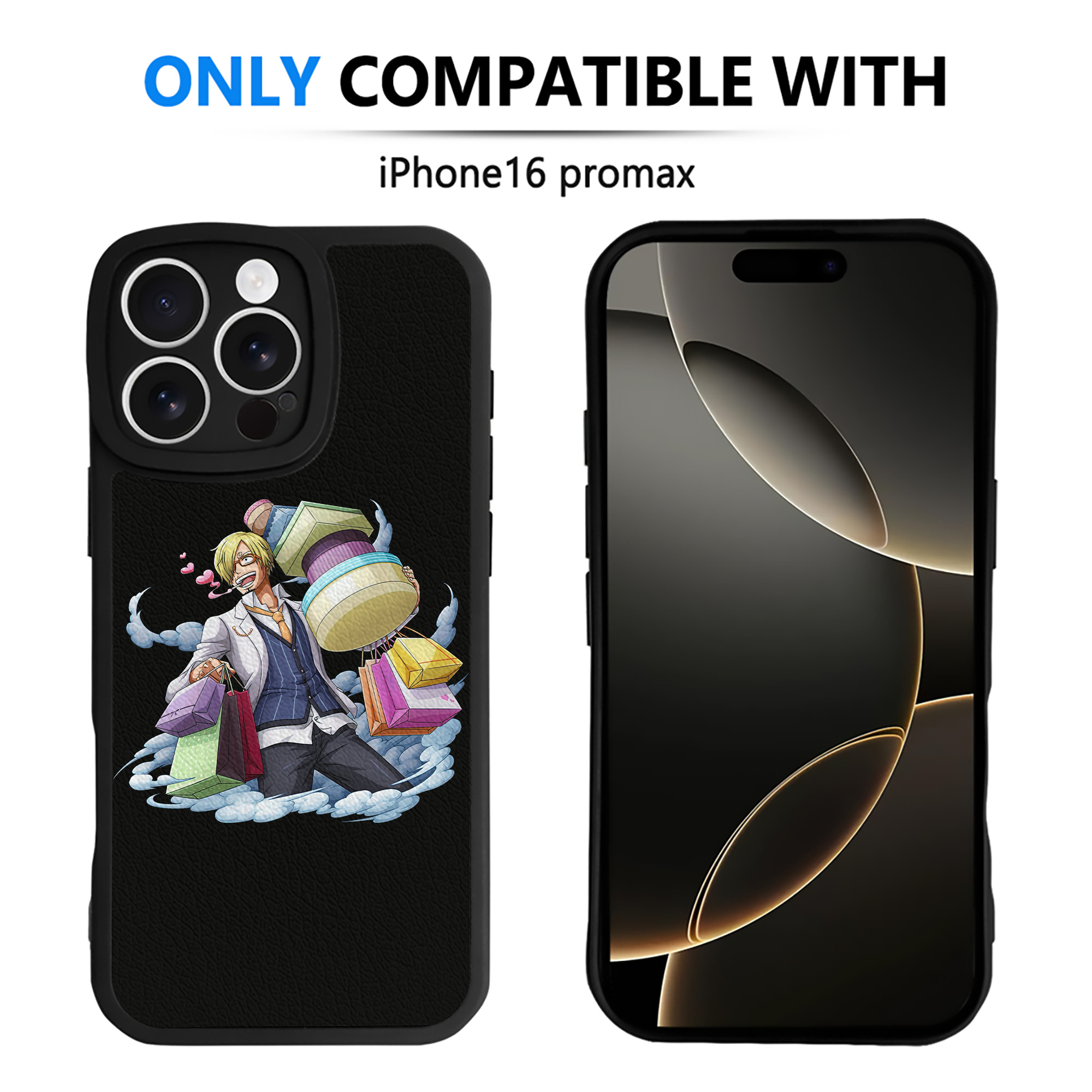 （画像用） ワンピース サンジ ONE PIECE Sanji 【iPhone 16シリーズ対応】シリコンスマホケース（レザー調） 材質：シリコン